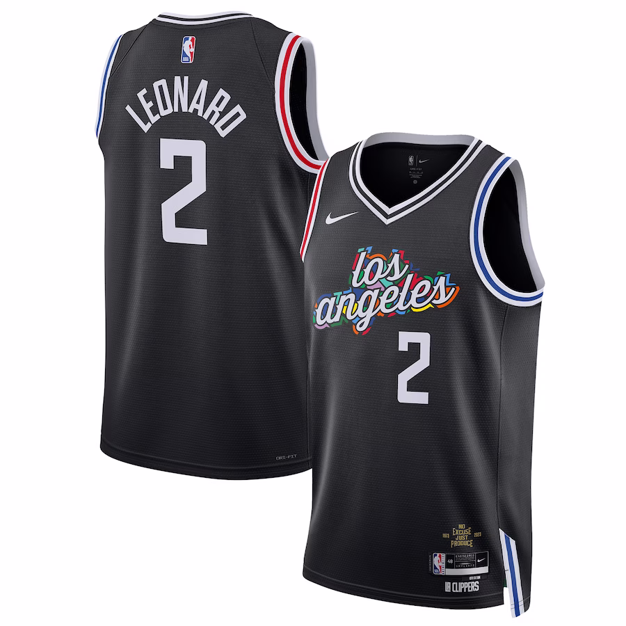 Unisex LA Clippers Kawhi Leonard Nike Black 2022/23 Swingman Jersey - City Edition