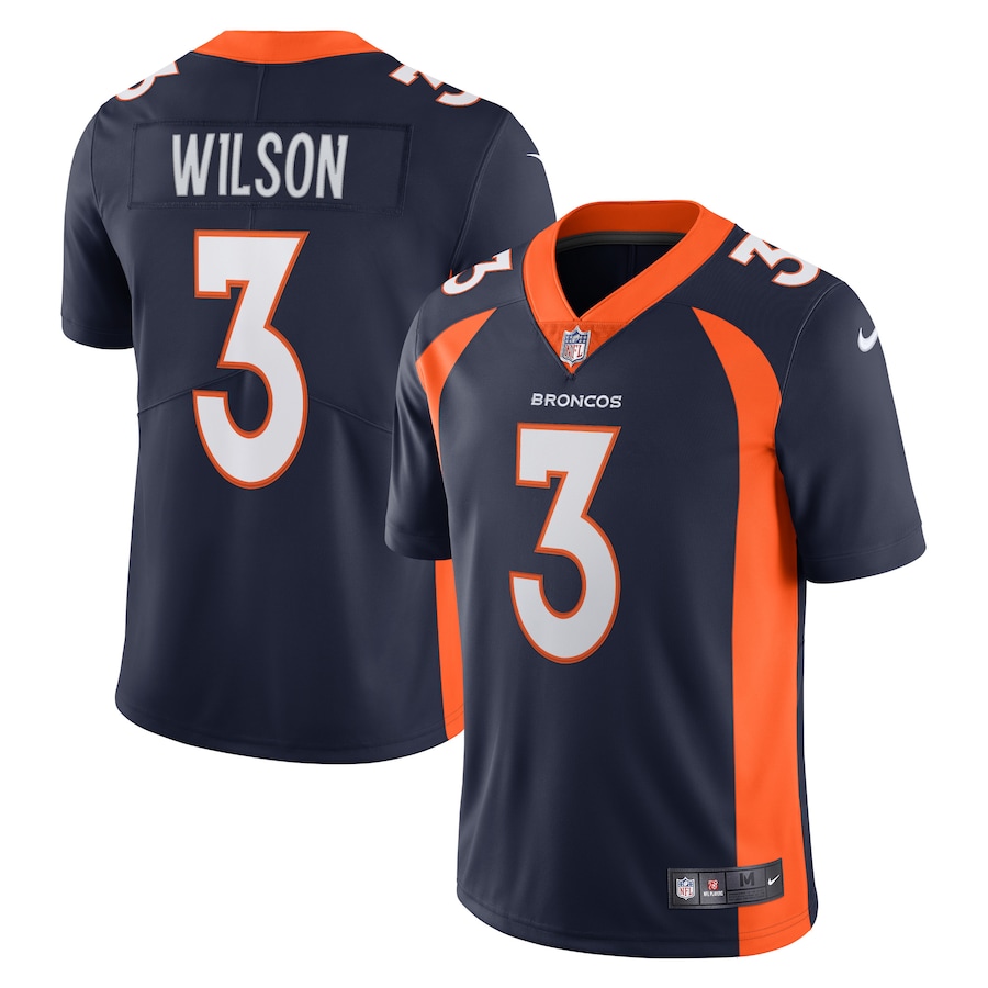 Mens Denver Broncos Russell Wilson Navy Alternate Vapor Limited Jersey