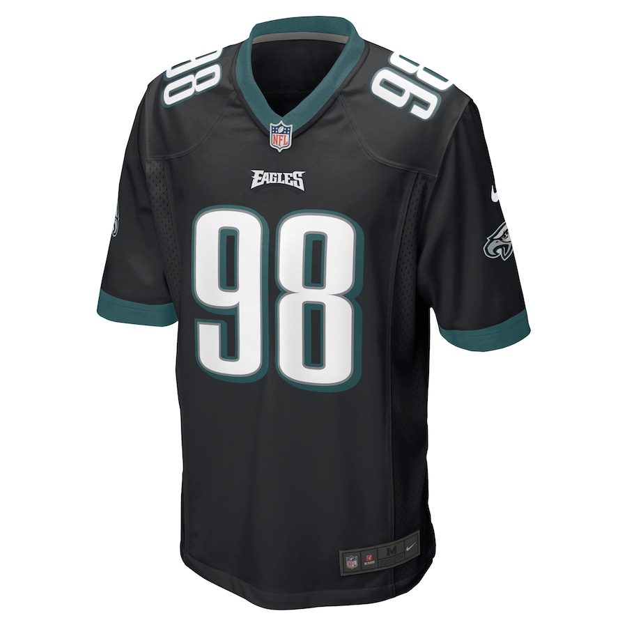 Mens Philadelphia Eagles Jalen Carter Black Alternate Team Game Jersey