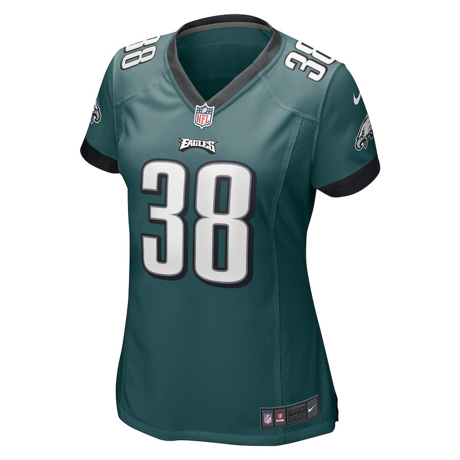 Lew Nichols III 38 Philadelphia Eagles Game Women Jersey - Midnight Green