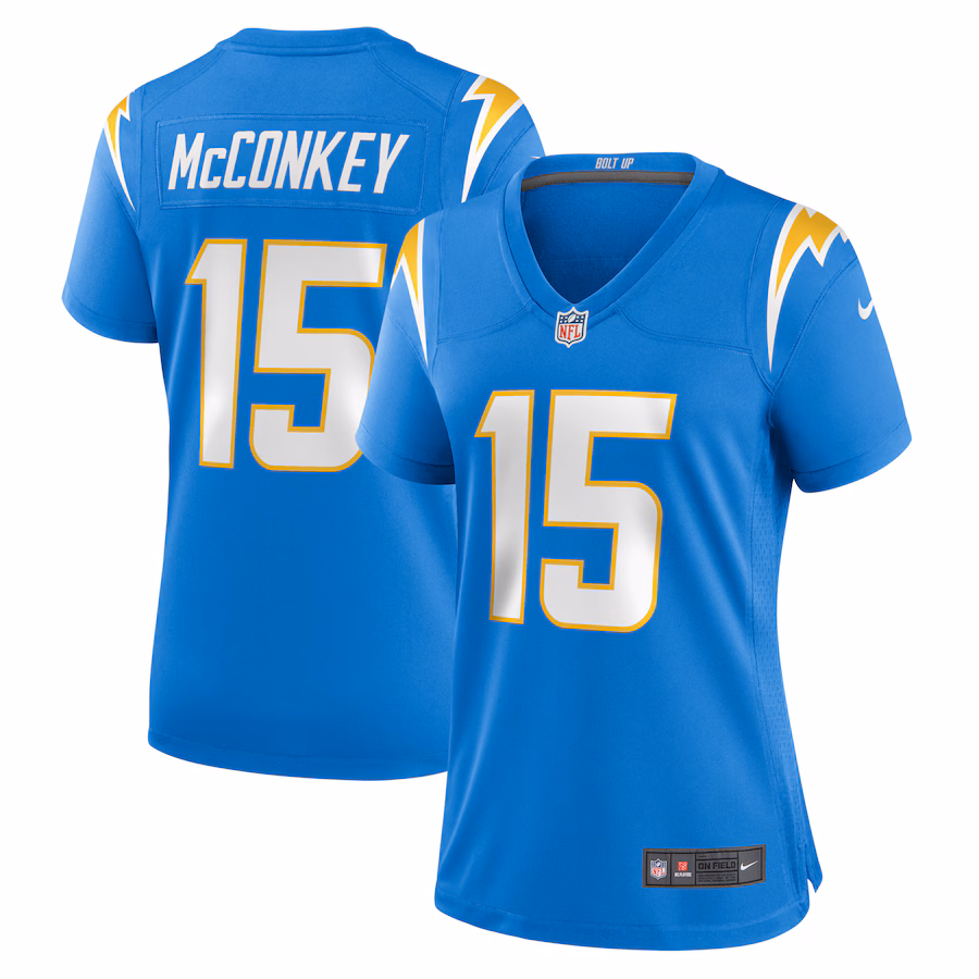Ladd McConkey Los Angeles Chargers Nike Women's Game Jersey - Powder Blue