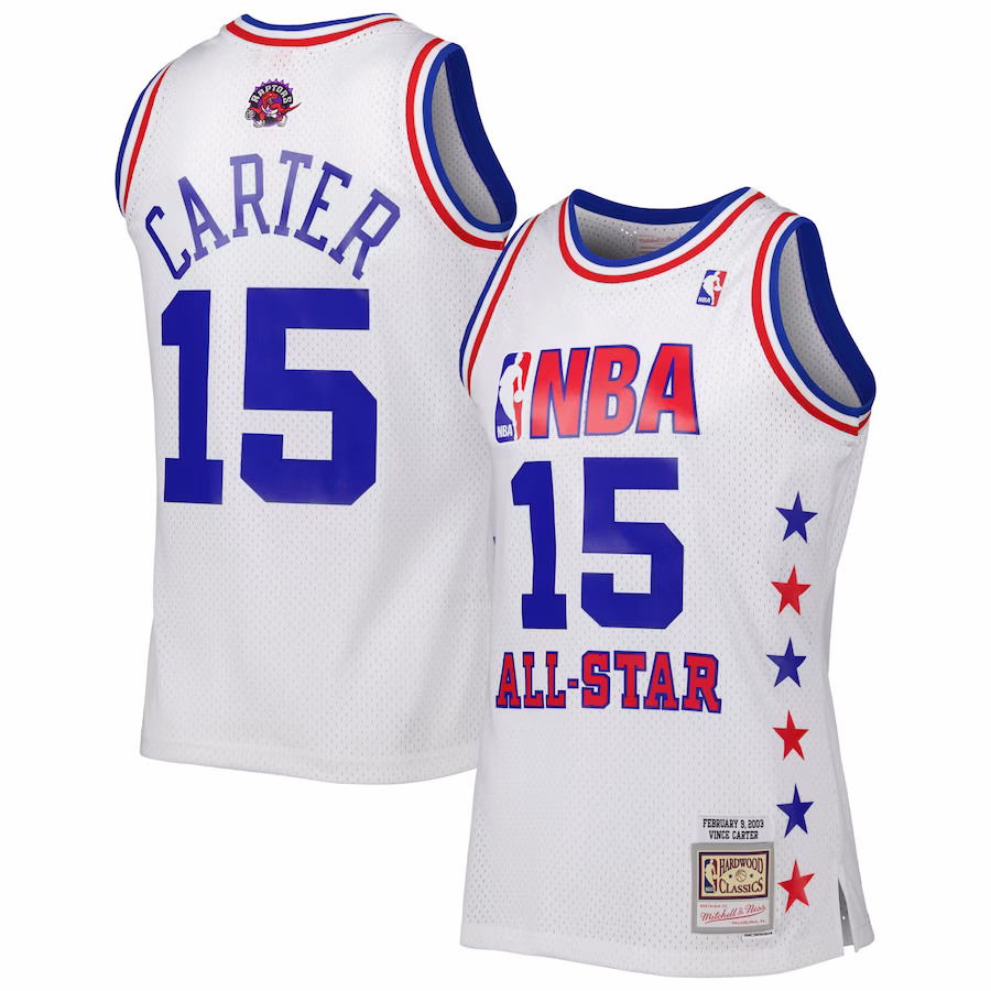 Men's Eastern Conference Vince Carter Mitchell & Ness White 2003 All Star Game Swingman Jersey