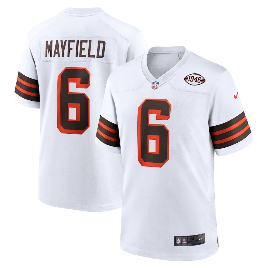 Mens Cleveland Browns Baker Mayfield White 1946 Collection Alternate Game Jersey