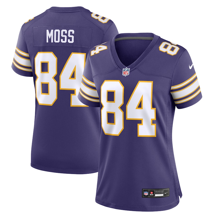 Womens Minnesota Vikings Randy Moss Purple Classic Retired Player Game Jersey