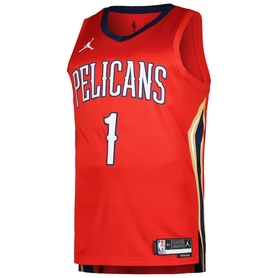 Men's New Orleans Pelicans Zion Williamson Jordan Brand Red Player Jersey