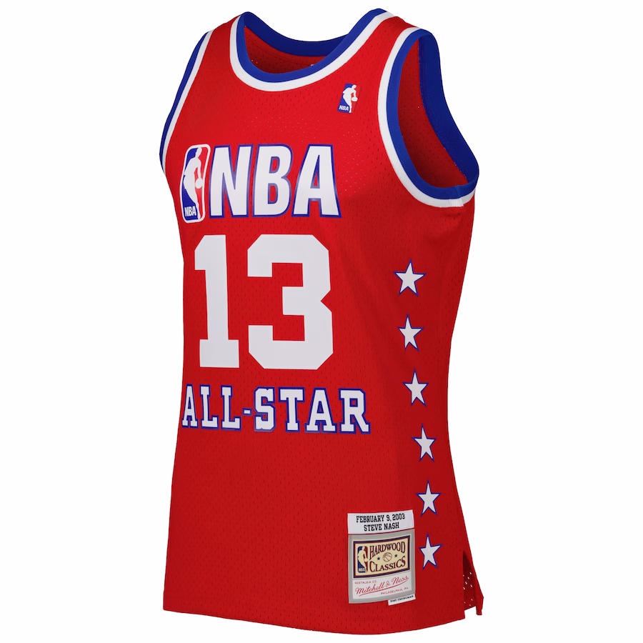 Men's Western Conference Steve Nash Mitchell & Ness Red 2003 All Star Game Swingman Jersey