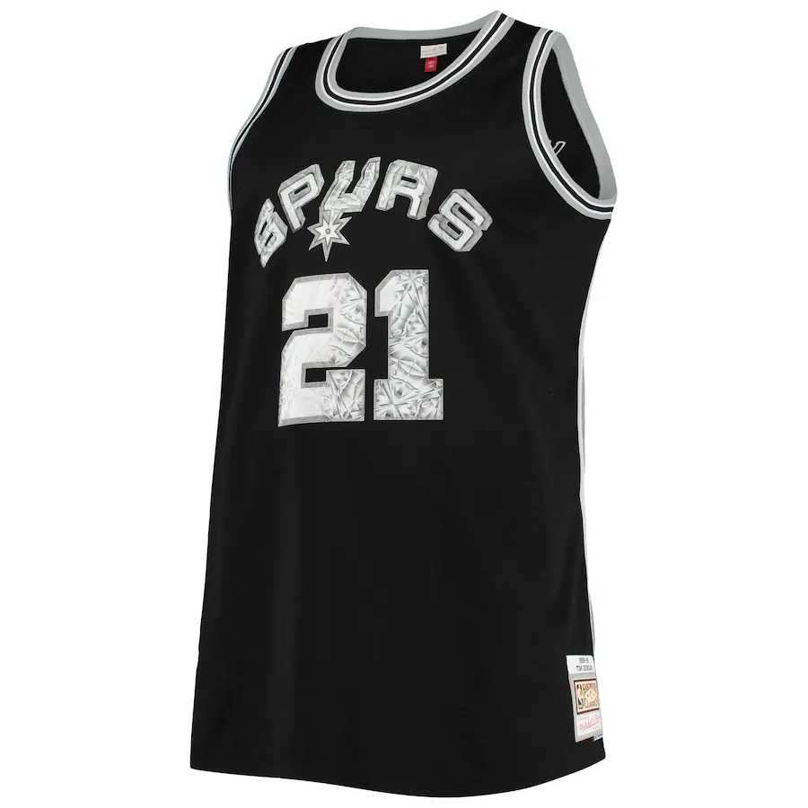 Men's San Antonio Spurs Tim Duncan Mitchell & Ness Black Big & Tall 1998-99 NBA 75th Anniversary Diamond Swingman Jersey
