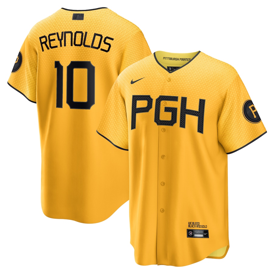 Men's Pittsburgh Pirates Bryan Reynolds Gold City Connect Replica Player Jersey