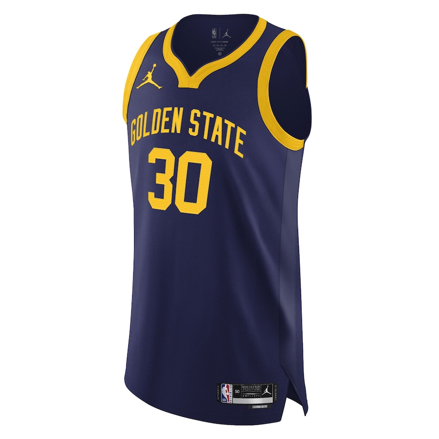 Men's Golden State Warriors Stephen Curry Jordan Brand Royal Authentic Player Jersey