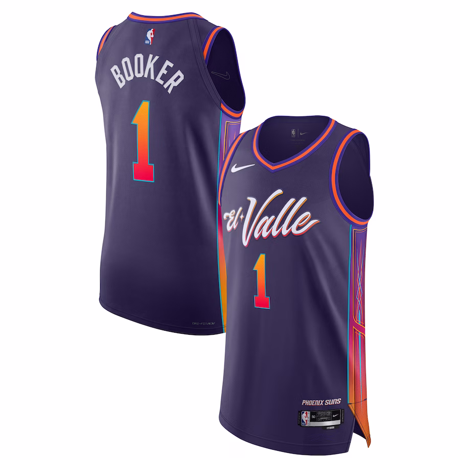 Men's Phoenix Suns Devin Booker Nike Purple Authentic Jersey - City Edition