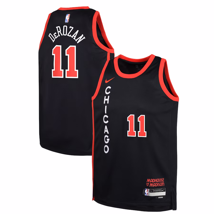 Youth Chicago Bulls DeMar DeRozan Nike Black Swingman Replica Jersey - City Edition