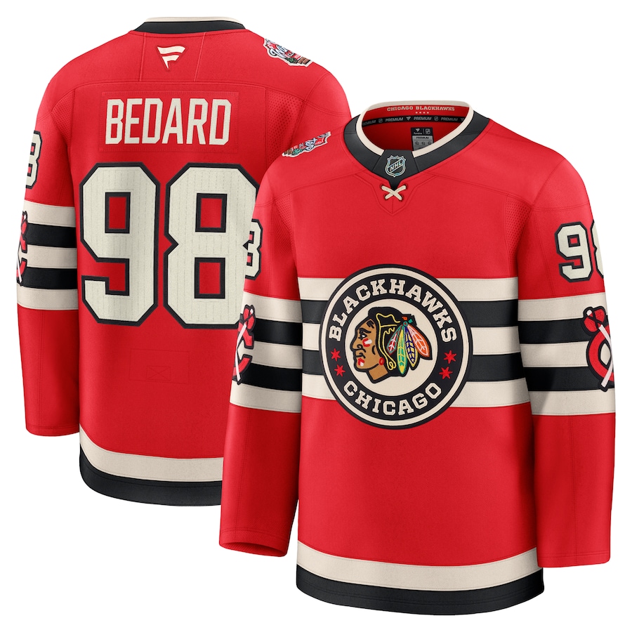 Connor Bedard Chicago Blackhawks Fanatics 2025 NHL Winter Classic Premium Player Jersey - Red