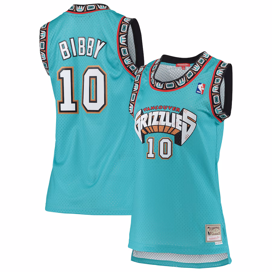 Women's Vancouver Grizzlies Mike Bibby Mitchell & Ness Turquoise 1998-99 Hardwood Classics Swingman Jersey