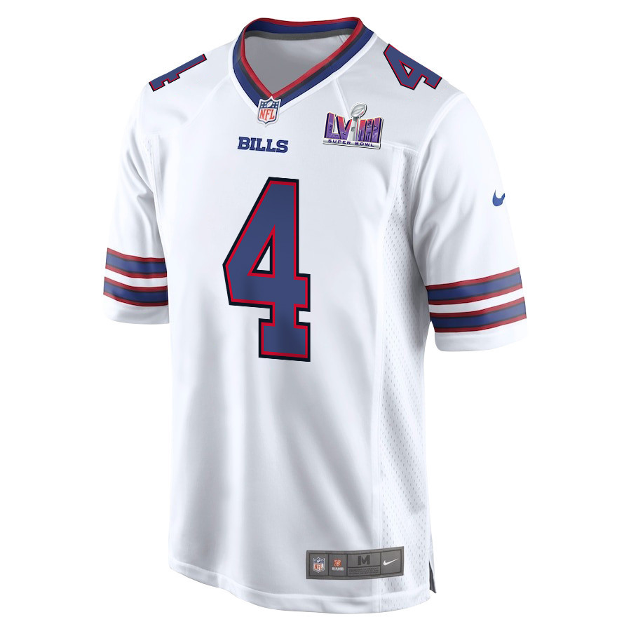 James Cook 4 Signed Buffalo Bills Super Bowl LVIII Game Men Jersey - White