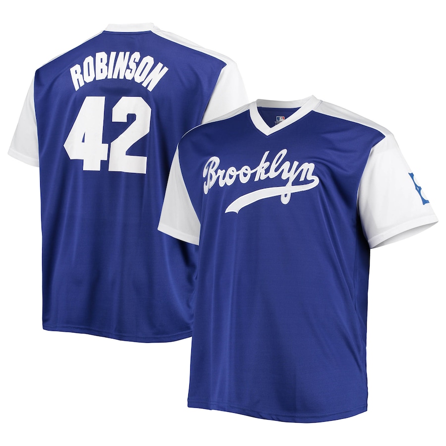 Men's MLB Brooklyn Dodgers Jackie Robinson Royal/White Cooperstown Collection Replica Player Jersey