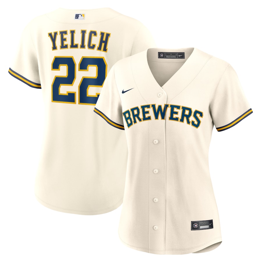 Women's Milwaukee Brewers Christian Yelich Cream Home Replica Player Jersey