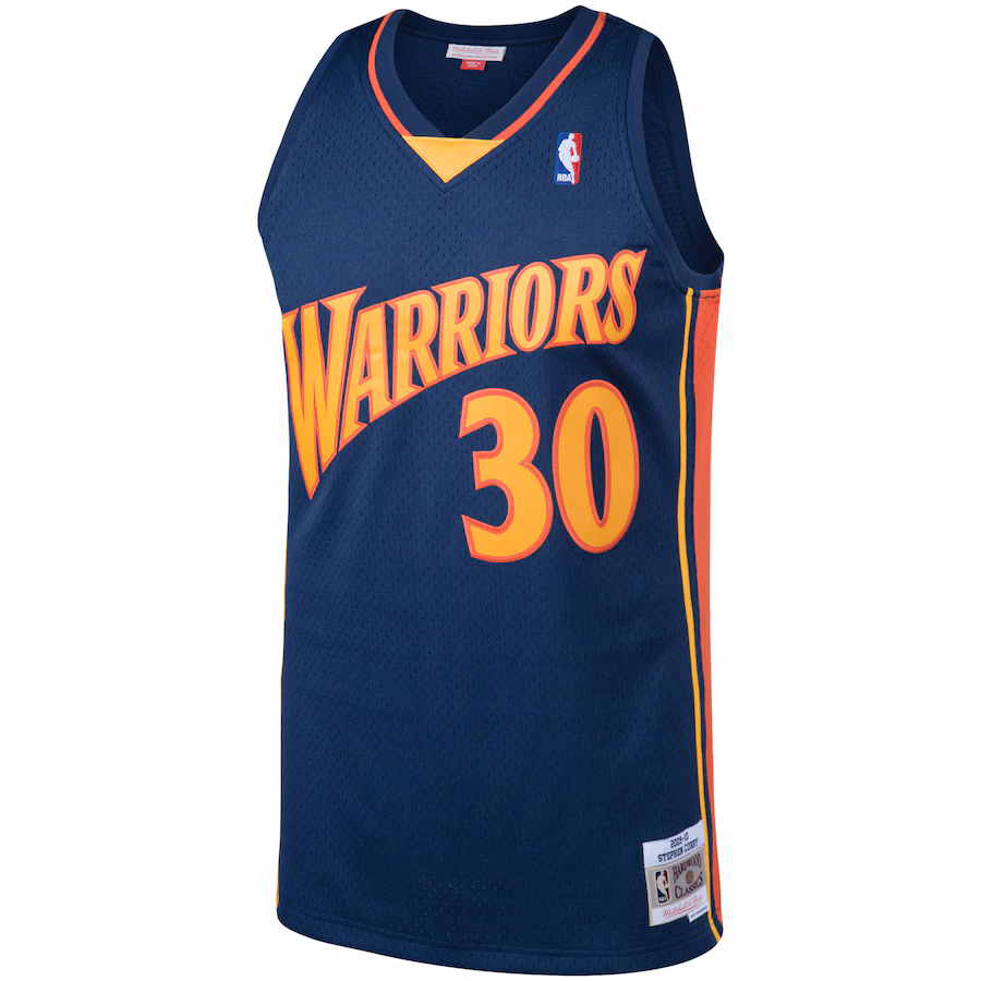 Men's Golden State Warriors Stephen Curry Mitchell & Ness Navy Big & Tall Hardwood Classics Jersey