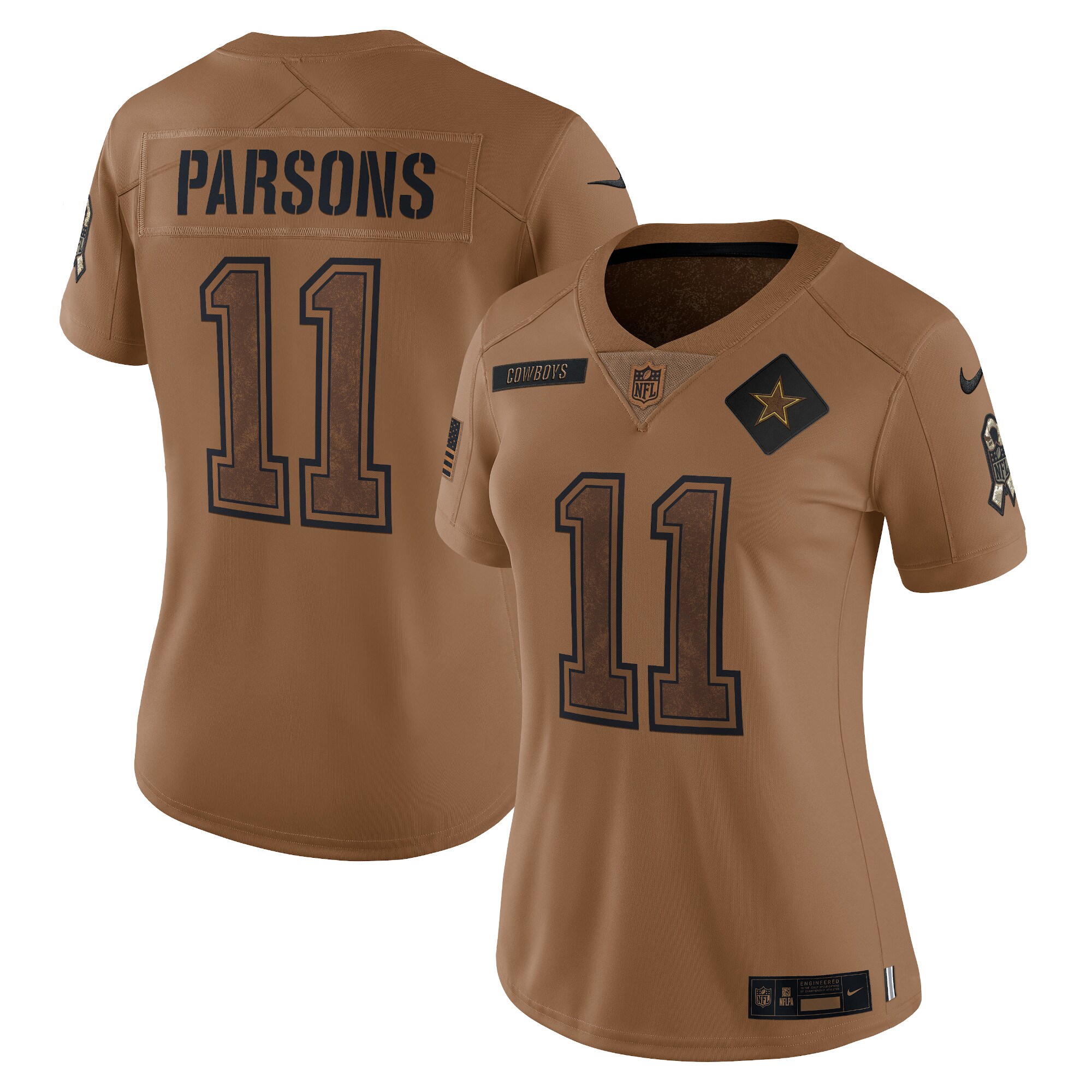 Micah Parsons Dallas Cowboys Women's 2023 Salute To Service Limited Jersey - Brown
