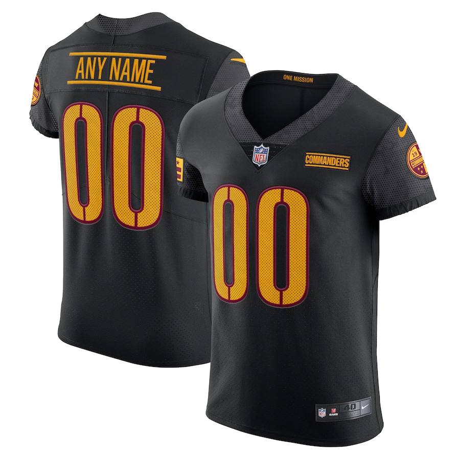Mens Washington Commanders Black Vapor Untouchable Elite Custom Alternate Jersey