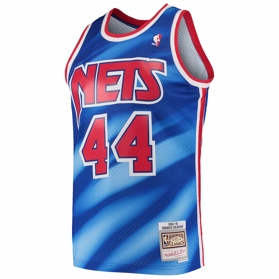 Men's New Jersey Nets Derrick Coleman Mitchell & Ness Blue 2001/02 Hardwood Classics Swingman Jersey