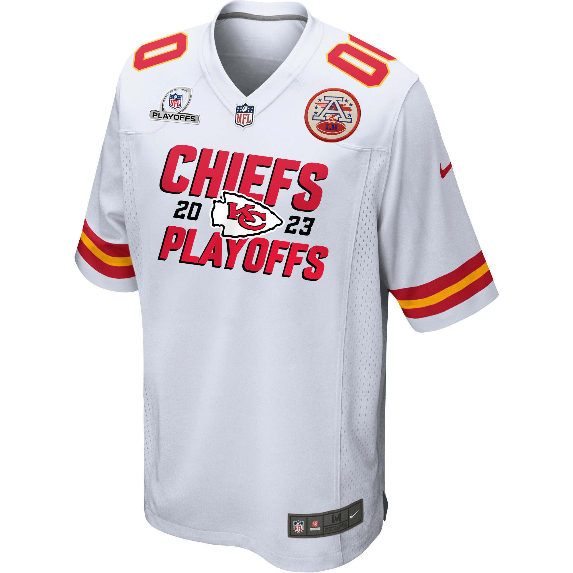 Kansas City Chiefs 2023 Playoffs Iconic Game Men Custom Jersey - White