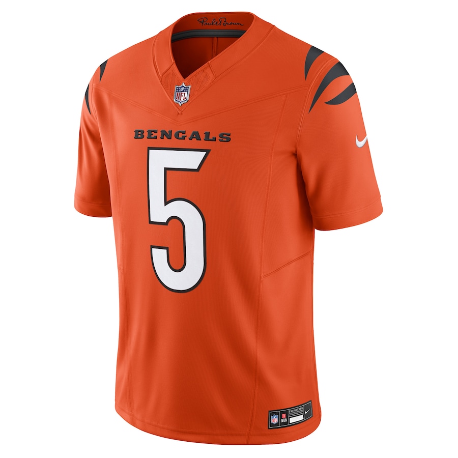 Mens Cincinnati Bengals Tee Higgins Orange Vapor F.U.S.E. Limited Jersey