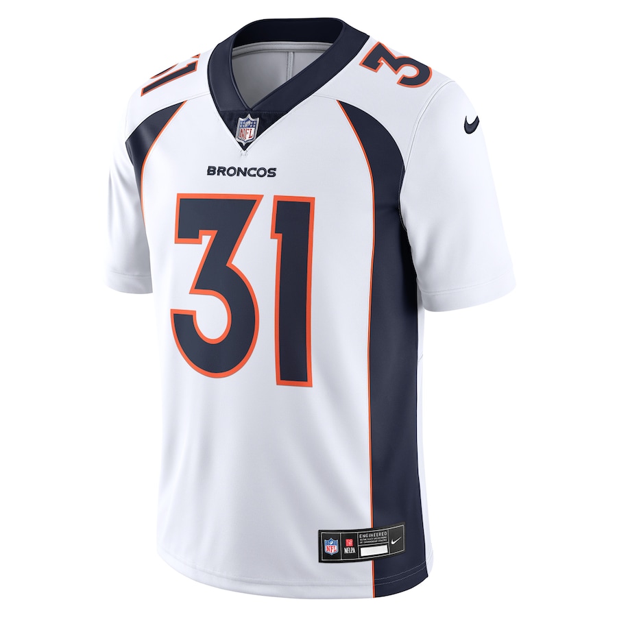 Mens Denver Broncos Justin Simmons White Vapor Untouchable Limited Jersey