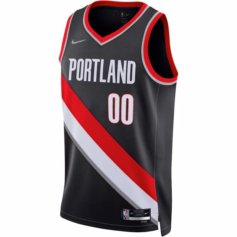 Men's Portland Trail Blazers Nike Black 2021/22 Diamond Swingman Custom Jersey - Icon Edition