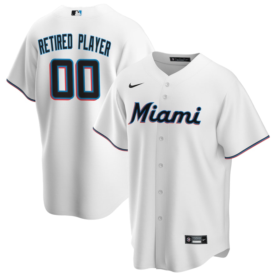 Men's Miami Marlins White Home Pick-A-Player Retired Roster Replica Jersey