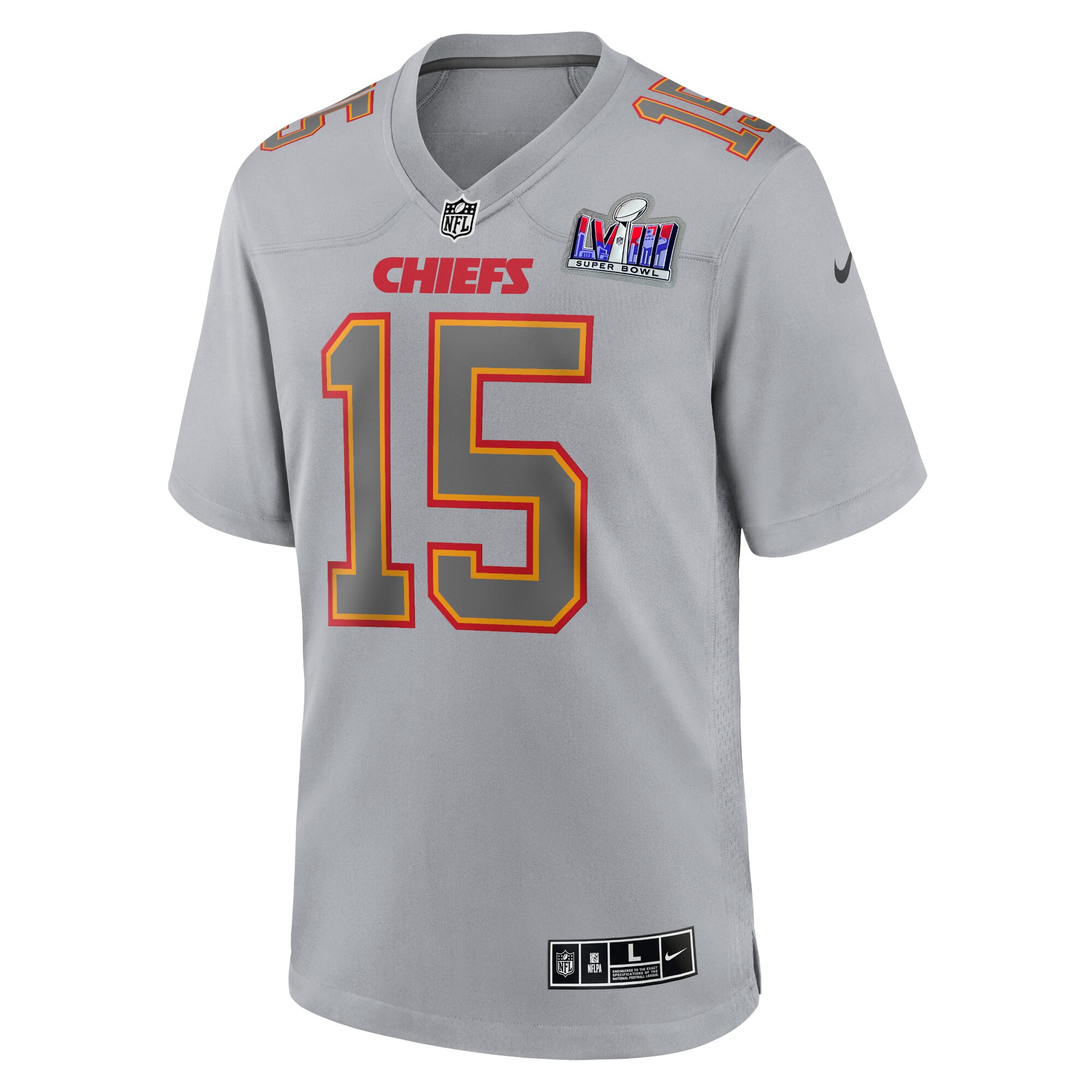 Patrick Mahomes Kansas City Chiefs Super Bowl LVIII Atmosphere Fashion Game Jersey - Gray