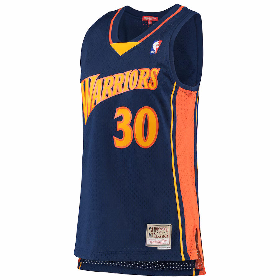 Women's Golden State Warriors Stephen Curry Mitchell & Ness Navy 2009-10 Hardwood Classics Swingman Jersey