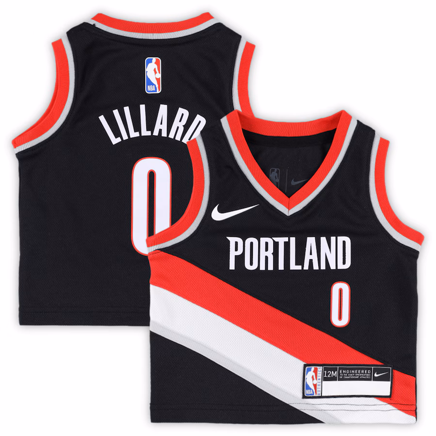 Infant Portland Trail Blazers Damian Lillard Nike Black Swingman Player Jersey - Icon Edition