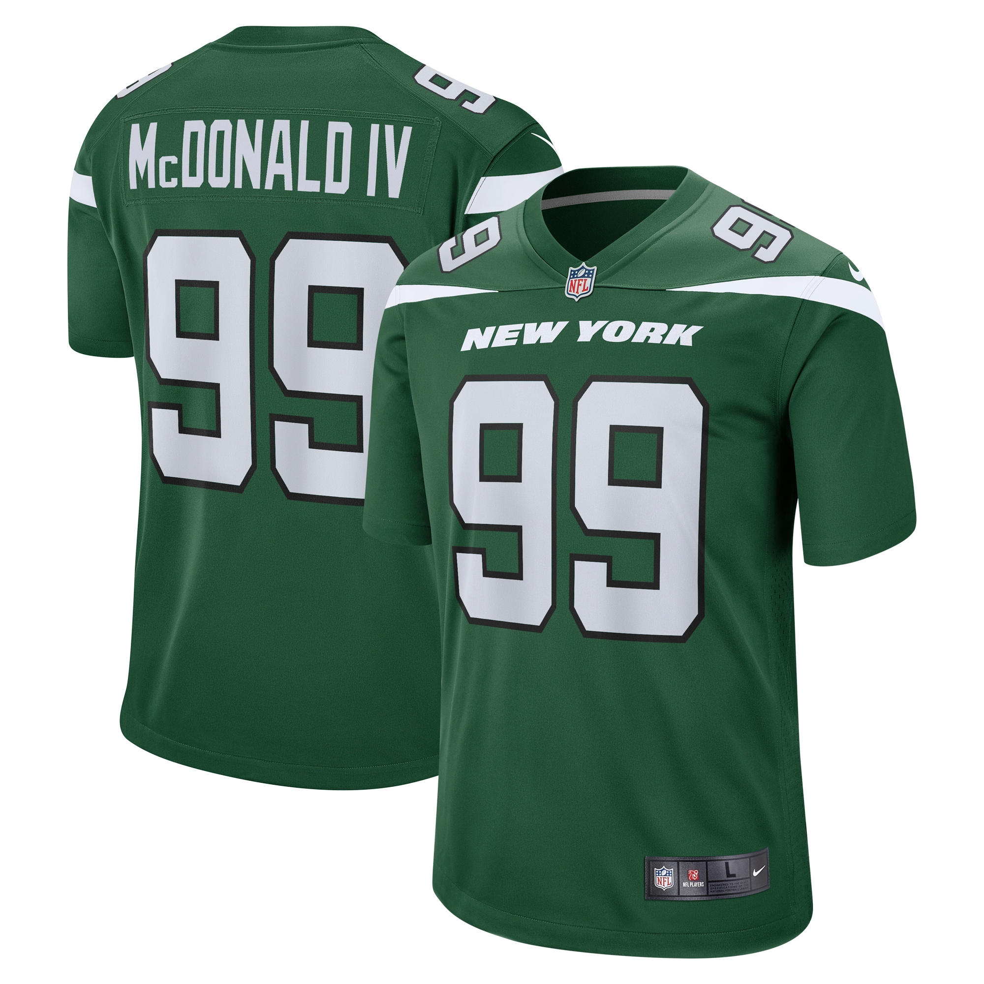 Will McDonald IV New York Jets 2023 NFL Draft First Round Pick Game Jersey - Gotham Green