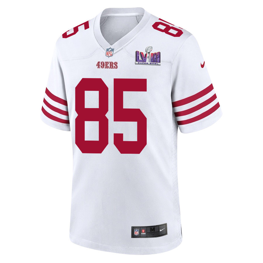 George Kittle 85 Signed San Francisco 49ers Super Bowl LVIII Game Men Jersey - White