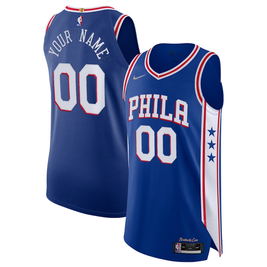 Men's Philadelphia 76ers Nike Royal 2021/22 Diamond Authentic Custom Jersey - Icon Edition