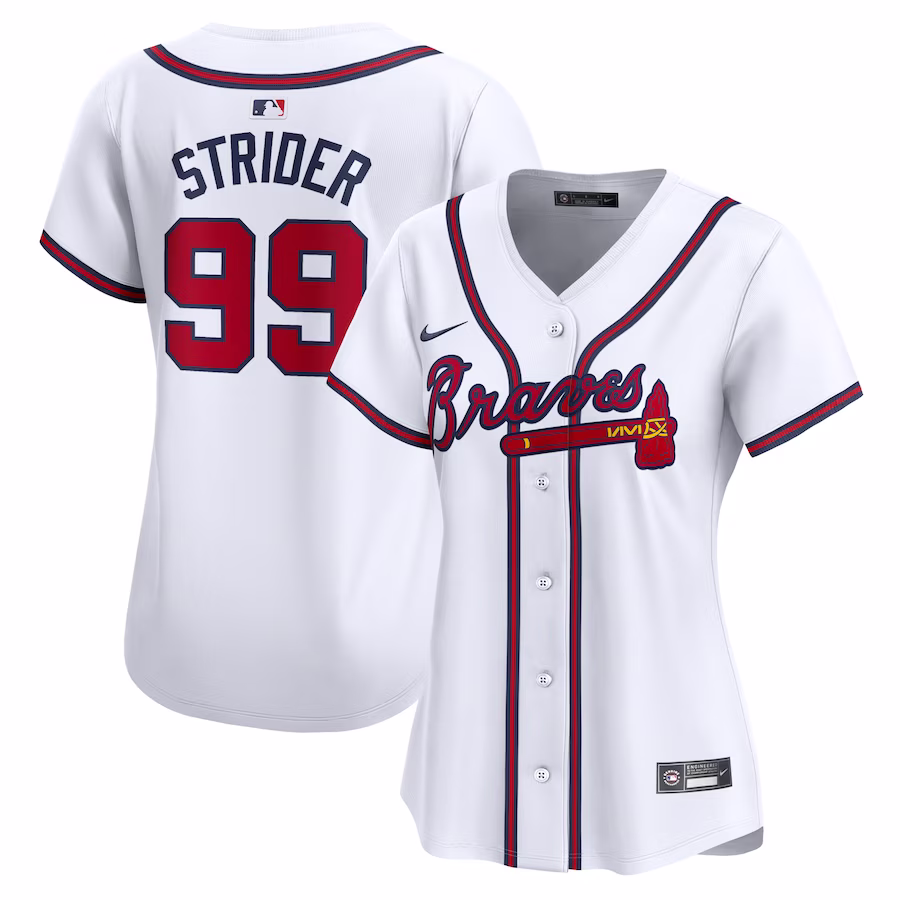 Youth Atlanta Braves Spencer Strider Nike White Home Limited Player Jersey