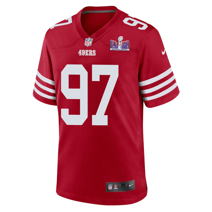 Nick Bosa 97 Signed San Francisco 49ers Super Bowl LVIII Game Men Jersey - Scarlet
