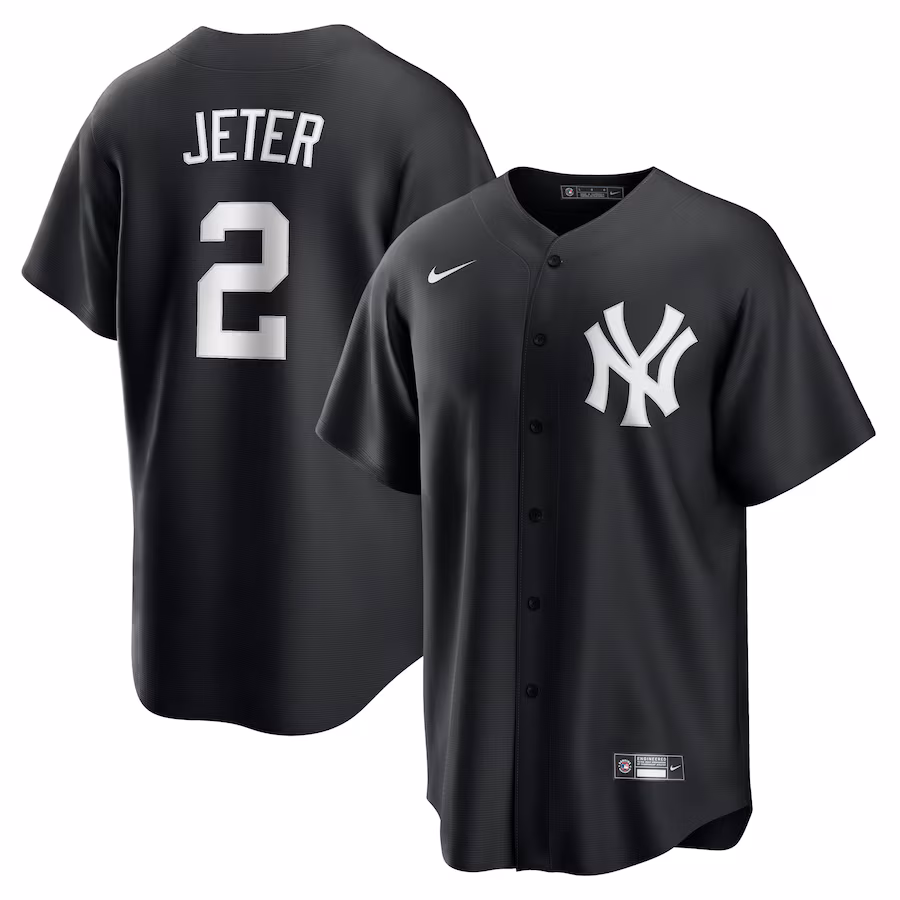 Youth New York Yankees Derek Jeter Nike Black Official Replica Player Jersey