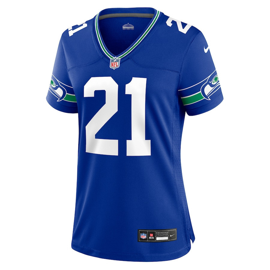 Devon Witherspoon 21 Seattle Seahawks Women Throwback Game Jersey - Royal