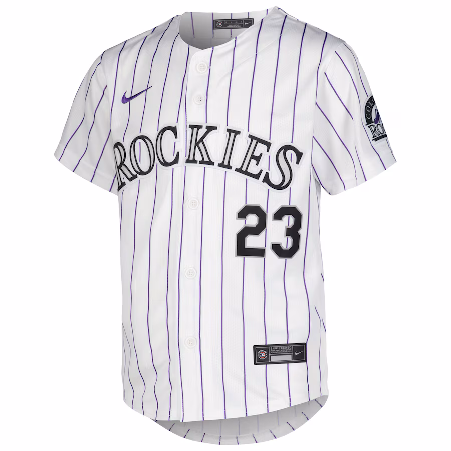 Youth Colorado Rockies Kris Bryant Nike White Home Limited Player Jersey