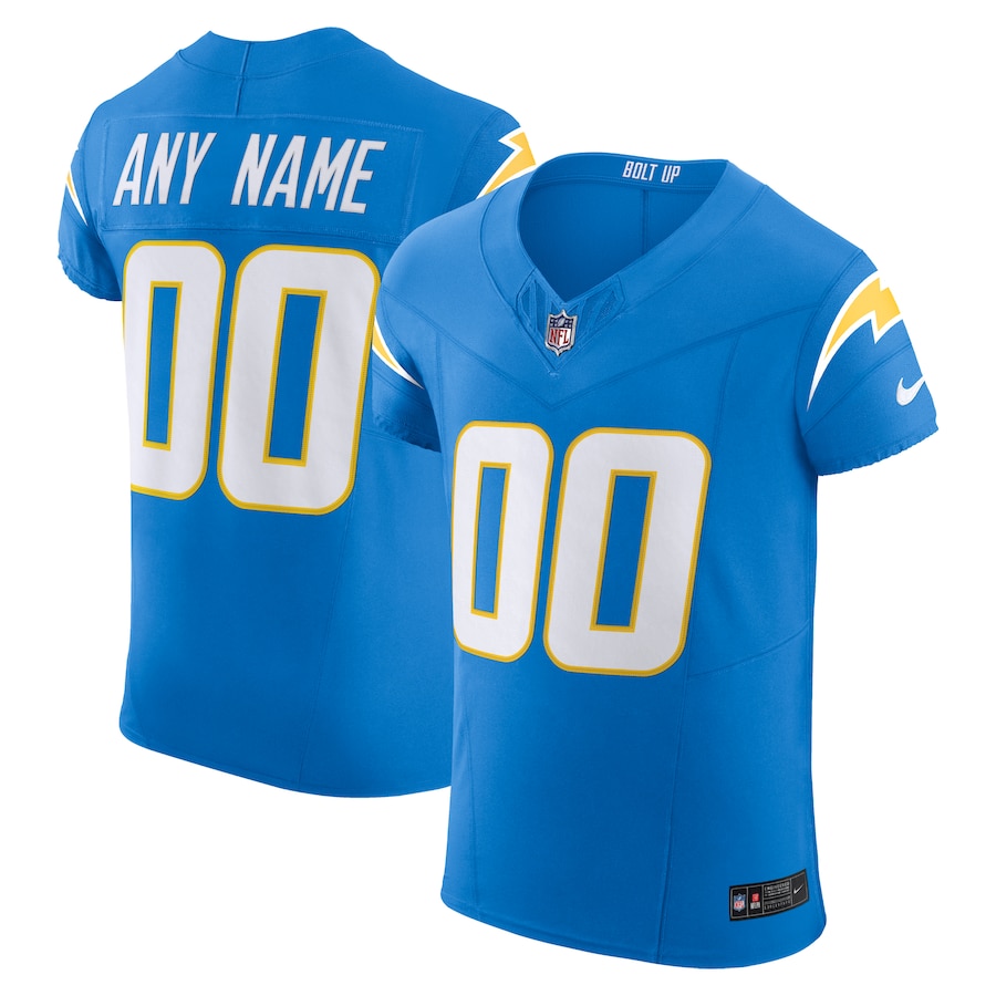 Mens Los Angeles Chargers Powder Blue Vapor F.U.S.E. Elite Custom Jersey
