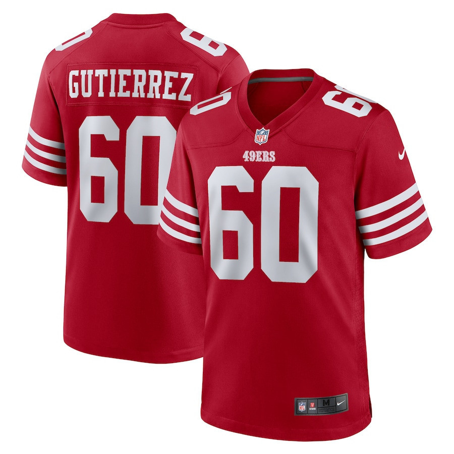 Sebastian Gutierrez 60 San Francisco 49ers Team Game Men Jersey - Scarlet