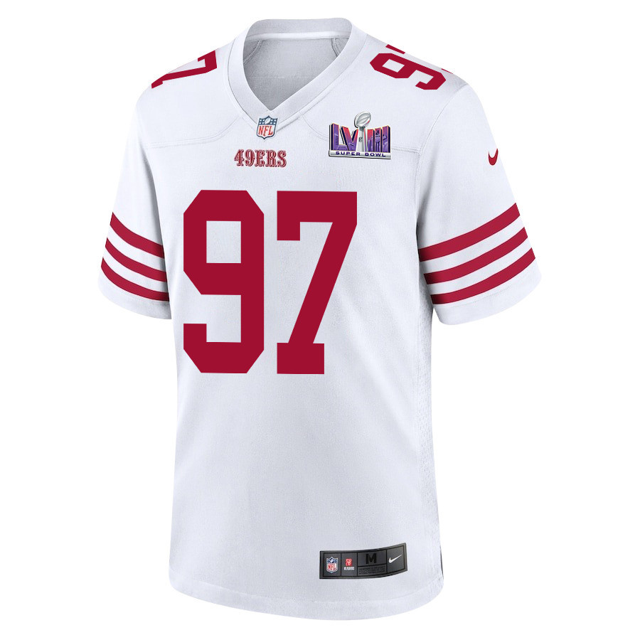 Nick Bosa 97 Signed San Francisco 49ers Super Bowl LVIII Game Men Jersey - White