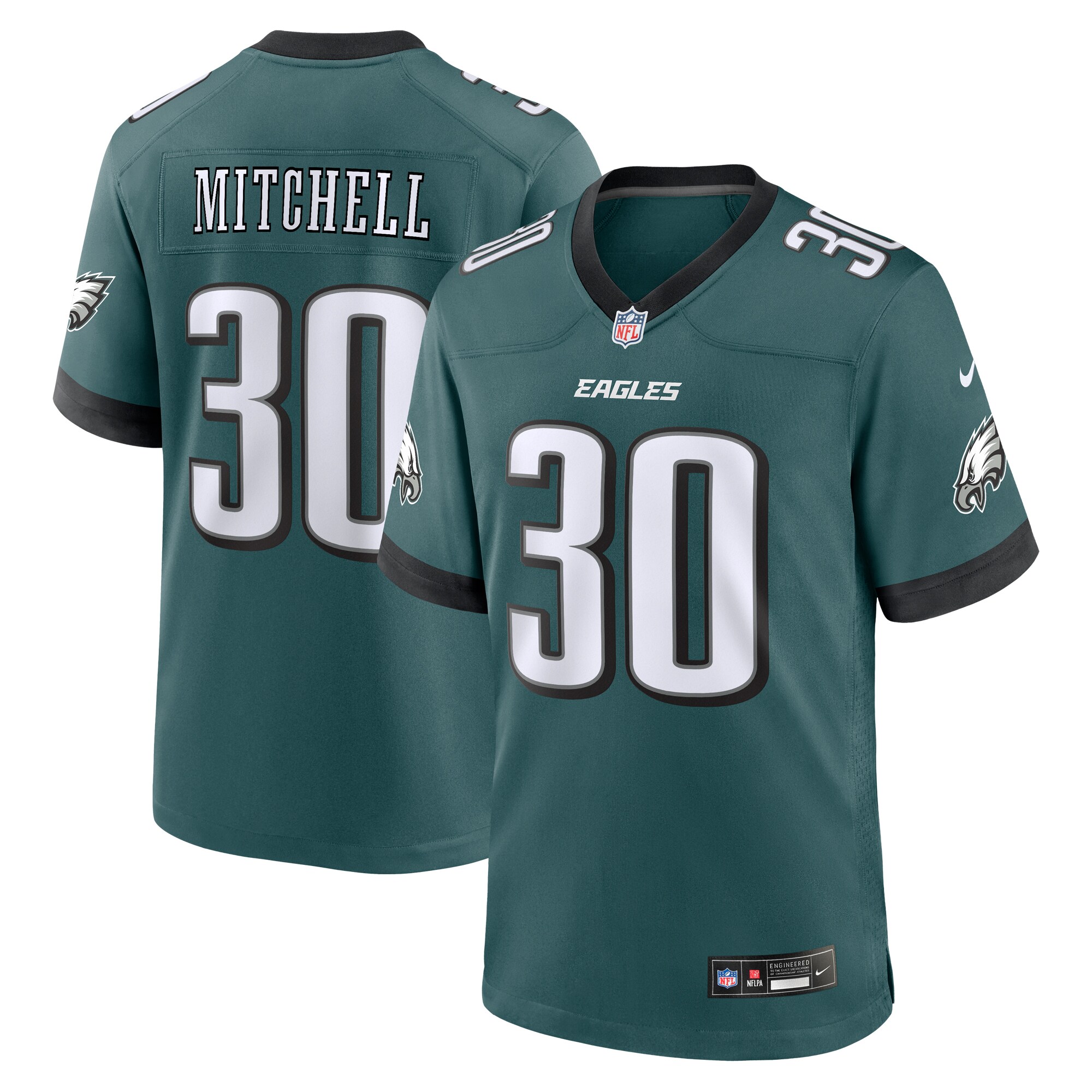 Quinyon Mitchell Philadelphia Eagles 2024 NFL Draft First Round Pick Player Game Jersey - Midnight Green