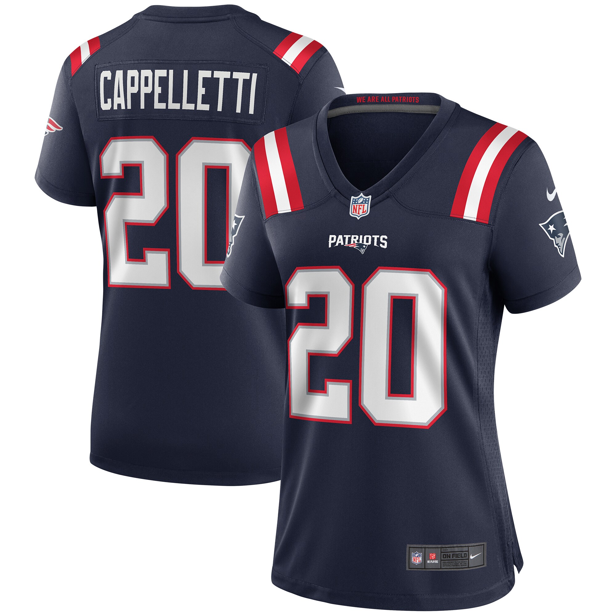 Gino Cappelletti New England Patriots Women's Game Retired Player Jersey - Navy