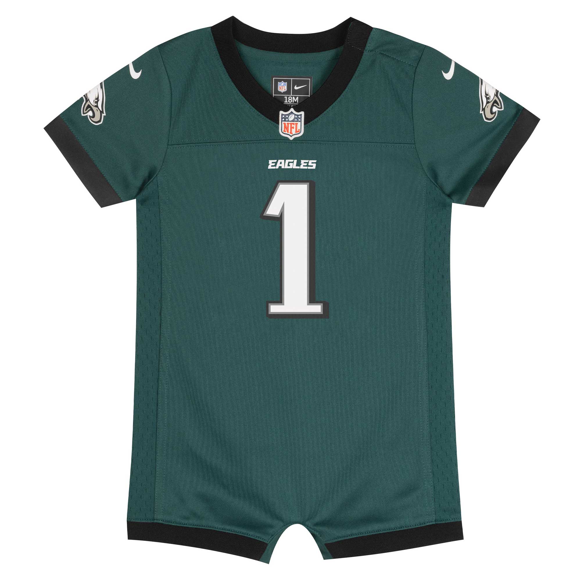 Jalen Hurts Philadelphia Eagles Newborn & Infant Game Romper Jersey - Midnight Green