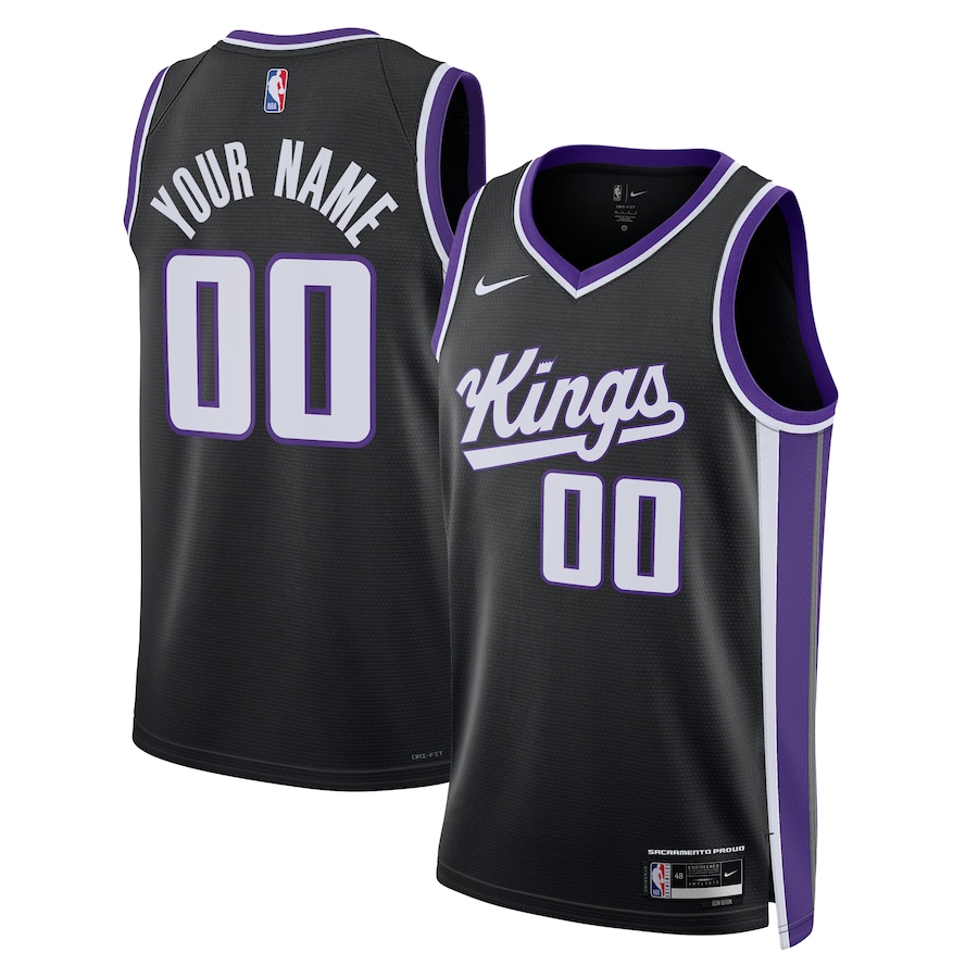 Unisex NBA Sacramento Kings Black Swingman Custom Jersey - Icon Edition