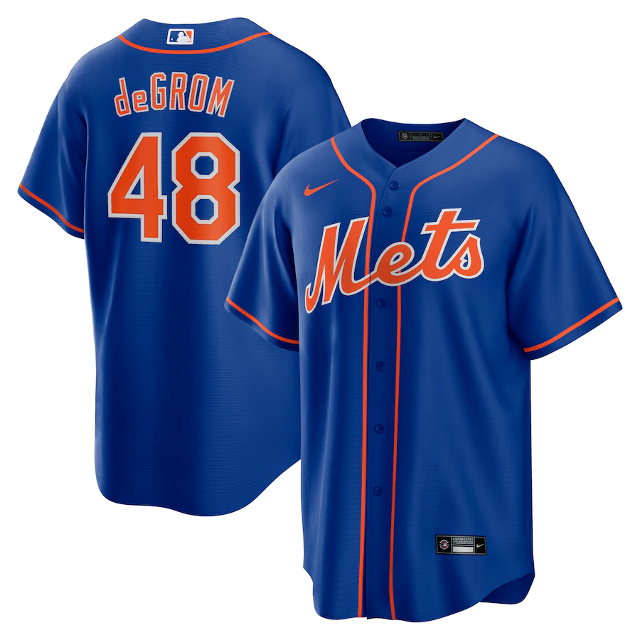Youth New York Mets Jacob deGrom Nike Royal Alternate Replica Player Name Jersey