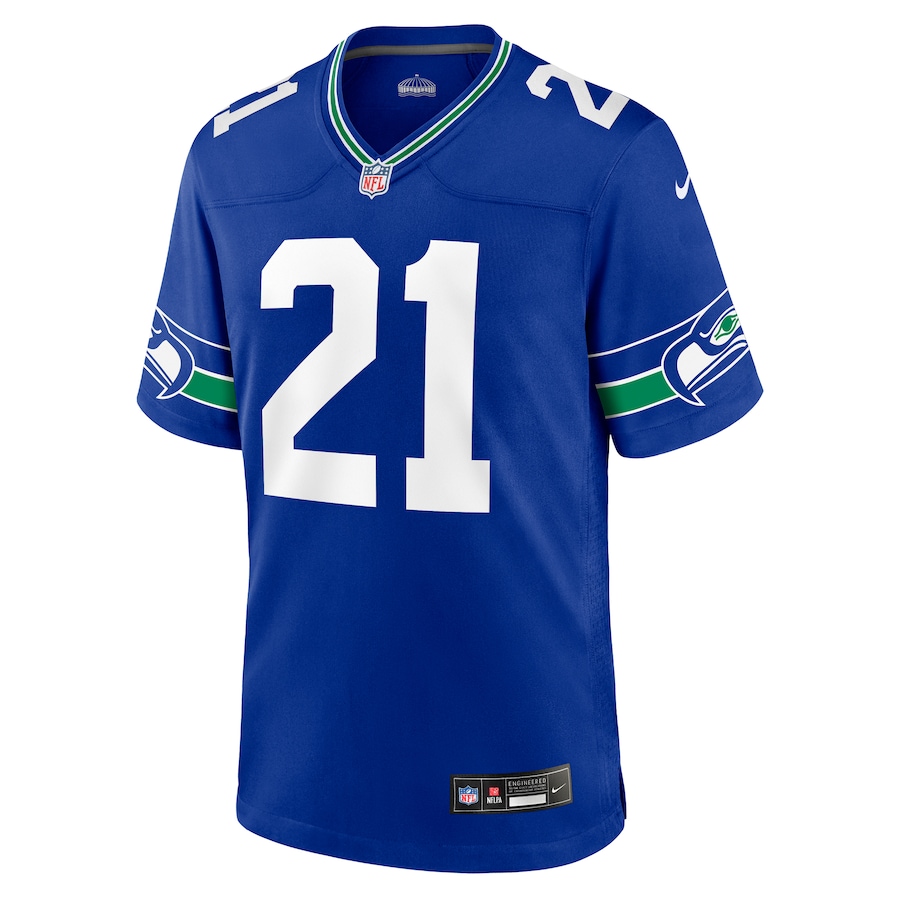 Mens Seattle Seahawks Devon Witherspoon Royal Throwback Player Game Jersey