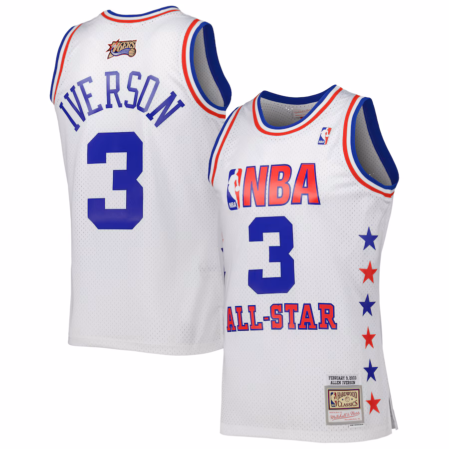 Men's Eastern Conference Allen Iverson Mitchell & Ness White 2003 All Star Game Swingman Jersey